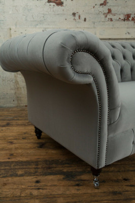 Chesterfield Luxe 2-zitsbank Sofa Bekleding Stofstoffen Bankstel Nieuw