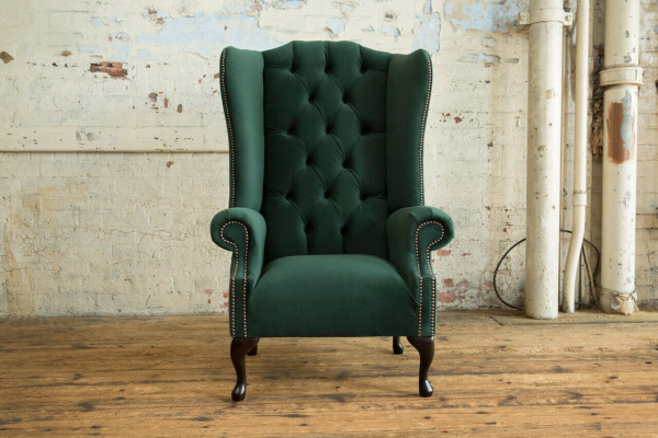 Chesterfield oorfauteuil 1-zits gestoffeerde bank sofa relax tv-meubel.