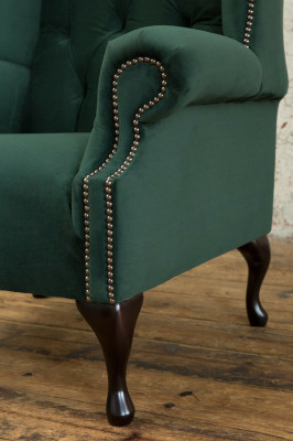 Chesterfield oorfauteuil 1-zits gestoffeerde bank sofa relax tv-meubel.