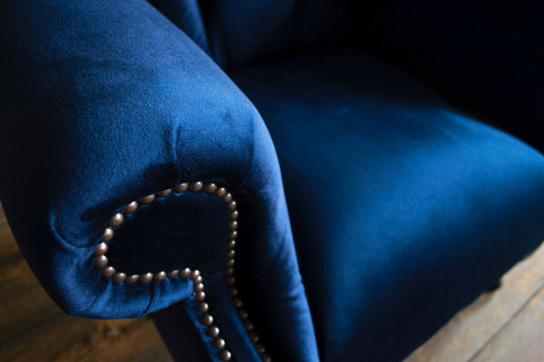 Chesterfield oorfauteuil fauteuil bank relax bekleding designer banken koningsblauw