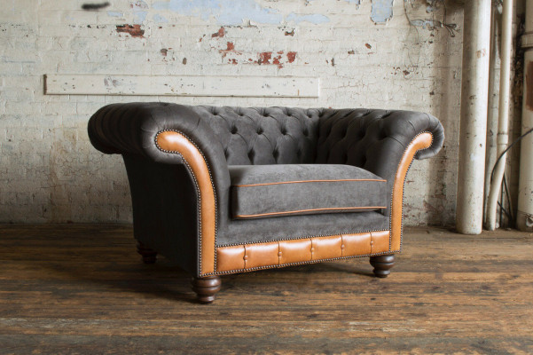 Eenpersoons stoel televisie clubbank sofa Chesterfield origineel Engeland meubels nieuw