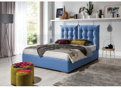 Blauw gestoffeerd bed Moderne bedframes Meubels Luxe hotelbedden Slaapkamer