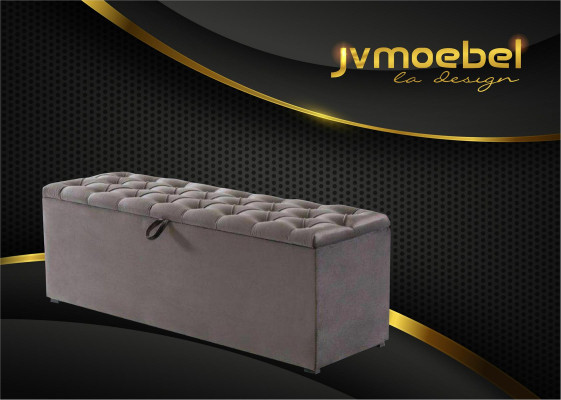 Chesterfield Bank Modern Design Ottomane Poef Tweezitter Textiel Nieuw