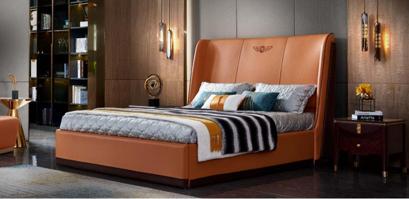 Bett Oranje Slaapkamer Nieuw Creatief Modern Design Meubels Hout Luxe Bedden