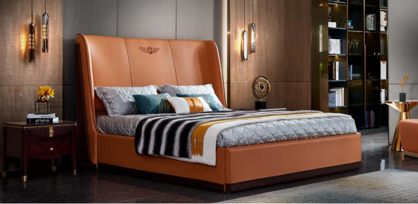 Bett Oranje Slaapkamer Nieuw Creatief Modern Design Meubels Hout Luxe Bedden
