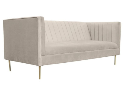 Italiaanse meubels driezits modern design banken sofa textiel stof fluweel beige