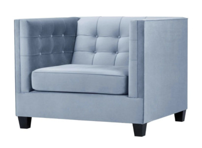 Blauwe Chesterfield fauteuil Woonkamer Textiel Stof Creatief Meubilair Modern