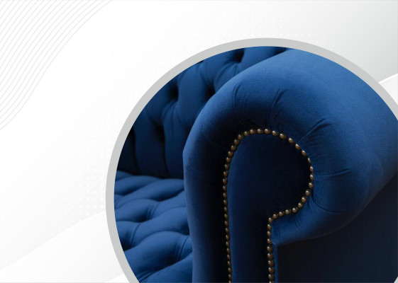 Klassieke Textielbank - Fluwelen Chesterfield Stof Sofa 2-Zits Nieuw jvmoebel ®