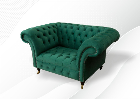Chesterfield fauteuil textiel groen design bekleding nieuw creatief woonkamer luxe