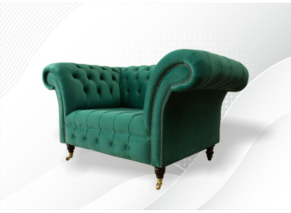Chesterfield fauteuil textiel groen design bekleding nieuw creatief woonkamer luxe