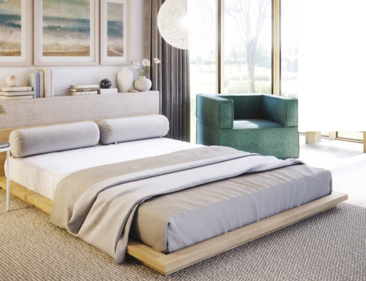 Tweepersoonsbed Hotel Textiel Slaapkamer Bedden Bedframe Hout Design Modern