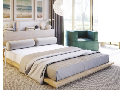 Tweepersoonsbed Hotel Textiel Slaapkamer Bedden Bedframe Hout Design Modern