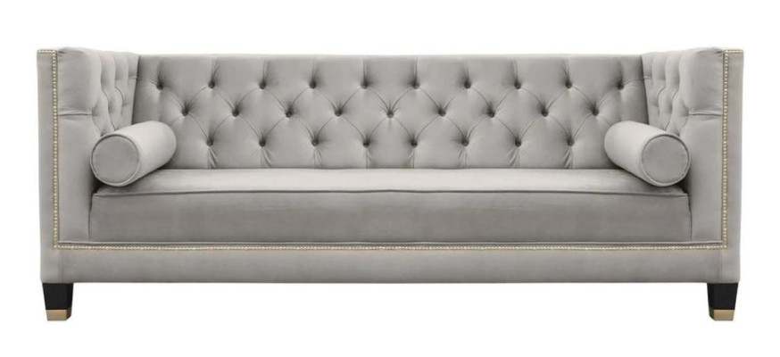 Chesterfield driezitsbank stof woonkamer design banken bekleding sofa’s groen