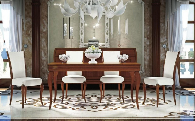 Eetkamer Eettafel Stoel Uitschuifbare Tafel Tafels Groep Hout Design Set 5-delig.
