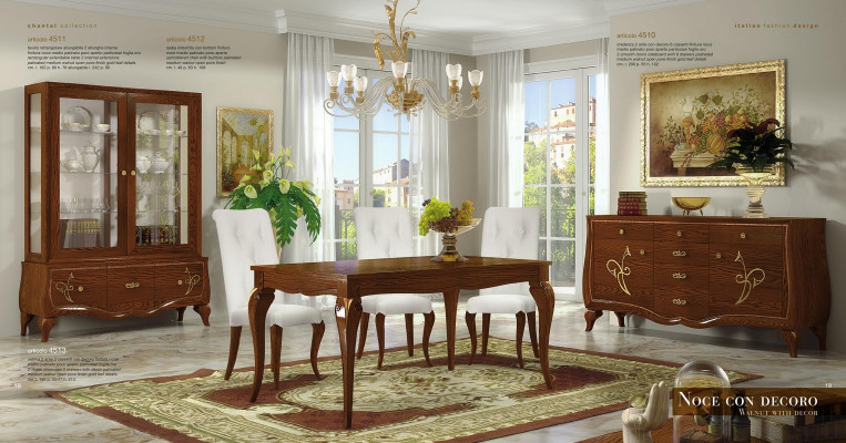 Eetkamer eettafel stoel dressoir vitrinekast groep eet houten garnituur nieuw set 7-delig.