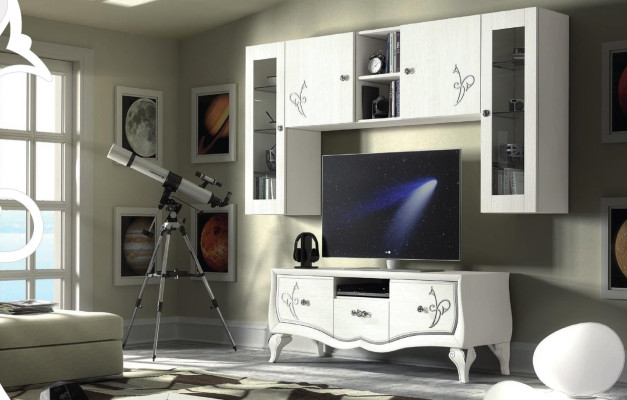 Woonwand tv-kast dressoir kast TV hout lowboard ladekast design meubels nieuw