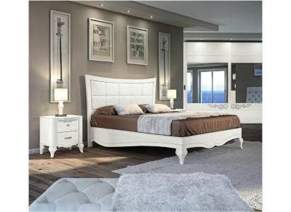 Bed tweepersoonsbed bedden stoffering hout designer tweepersoons bedframe wit bedframes