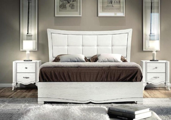 Tweepersoonsbedden Bedden Bed Bekleding Hout Designer Tweepersoons Bedframe Wit Bedframes