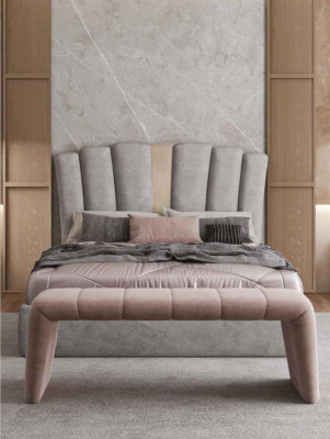 Bettrahmen Design Gestoffeerd Bed Designer Meubels Grijs Nieuw Bedden Slaapkamer Luxe