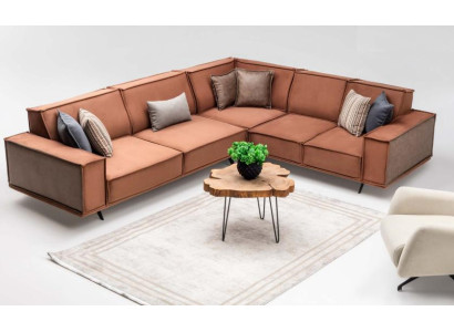 Hoekbank L-vorm Zitsofa Stoffen Bank Bruin Bank Moderne Stof