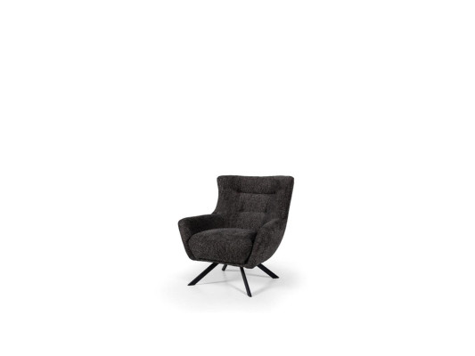 Woonkamerfauteuil Vleugelstoel Stoffen fauteuil Grijs Beklede zitting Eenpersoons.