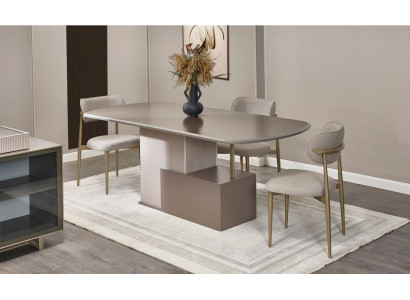 Eetkamer Eethoek Eetkamergroep Eettafel Stoelen Hout Beige 7-delig Tafel