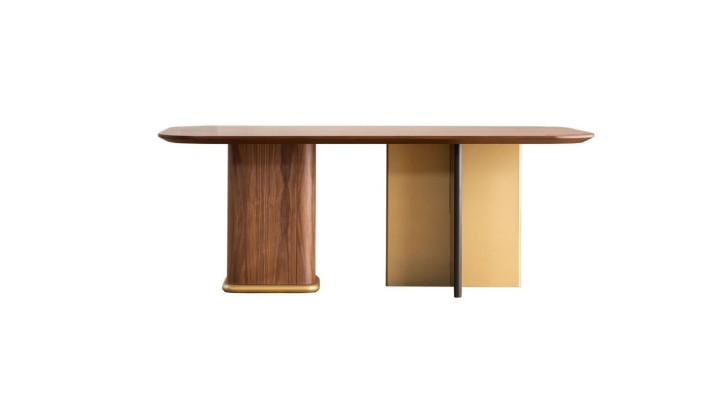 Eetkamer set eetgroep eettafel stoelen hout 8-delig bruin dressoir
