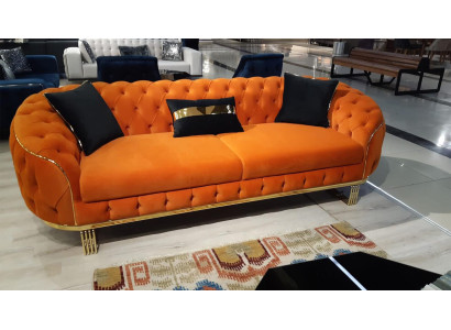 Stijlvolle 3-zitsbank Chesterfield Oranje Moderne woonkamer meubels