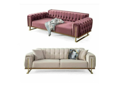 Rosa Chesterfield bank Woonkamer Driezits bekleding 3-zitsbank
