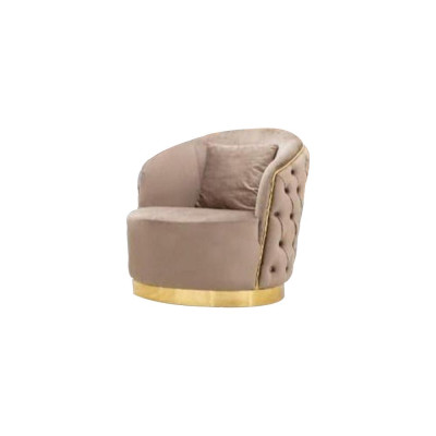 Designer woonkamerset 3-zitsbank en fauteuil Beige kleur 2-delig nieuw