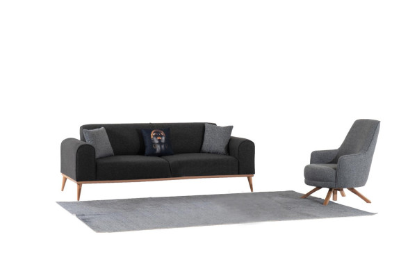 Exclusieve woonkamerset bestaande uit een 3-zitsbank en een fauteuil Nieuwigheid 2-delig.