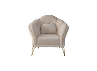 Chesterfield Design Beige Bank Fauteuil Bekleding Bank Banken 1-Zits Nieuw