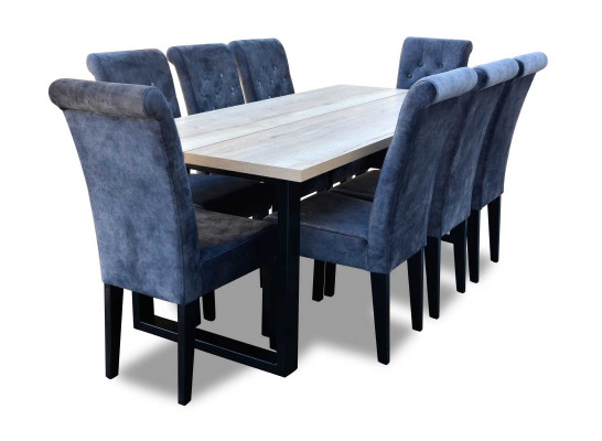 Eetkamer Eettafel 8x Stoelen Set Tafel Groep 9-delig Set Compleet