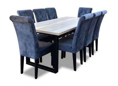 Eetkamer Eettafel 8x Stoelen Set Tafel Groep 9-delig Set Compleet