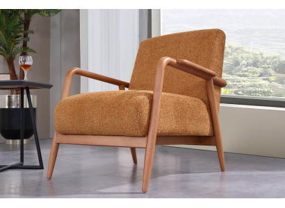 Bruine Relaxfauteuil Designer Lounge Meubels Woonkamer Club Enkelzitter