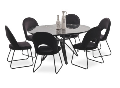 Eetkamer set Eettafel 6x Stoelen Compleet Set Luxe 7-delig