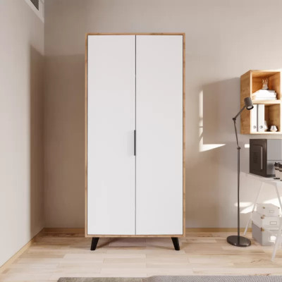 Slaapkamer Kledingkast Modern Design Wit Bruin Twee-Ton Luxe