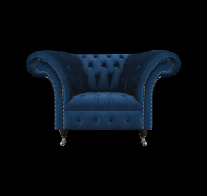 Blauer Chesterfield Eenzitter Woonkamer Fauteuil Bekleding Moderne Meubels