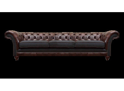 Braun-grijze Chesterfield driezits woonkamer bankstellen luxe bank