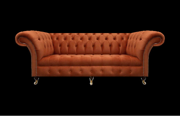Bruine Chesterfield bank moderne driezitsbank luxe zitmeubel