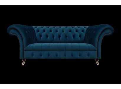 Chesterfield Blauwe Stoffen Tweezits Designer Woonkamer Meubel