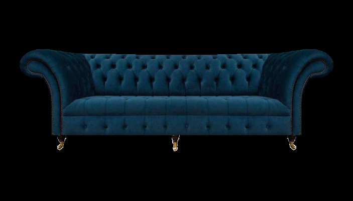 Chesterfield Designer Meubels Donkerblauwe Bank Designer Elegante Textielbanken