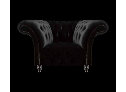 Chesterfield Zwarte Leunstoel Bekleding Woonkamer 1-Zits Nieuw