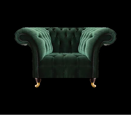 Chesterfield Groene Fauteuil Textielfauteuil Stoffenzitter Woonkamer Meubilair