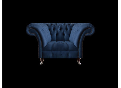 Blauwe Chesterfield fauteuil woonkamer 1-zits Luxe zitmeubilair