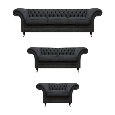 Elegante grijze Chesterfield woonkamerbanken designer sofa's 3-delige set