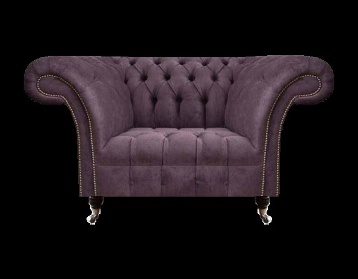 Elegante Chesterfield Paarse Eenzitter Woonkamer Zitmeubel Chique Fauteuil.