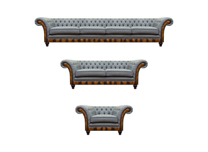 Chesterfield lichtgrijze banken designer 4-zits tweezits fauteuil