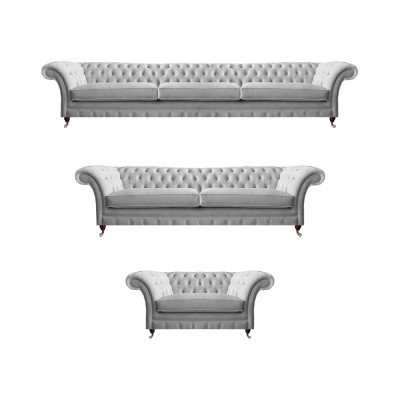 Witte Chesterfield banken designer driezits luxe 2-zits fauteuil
