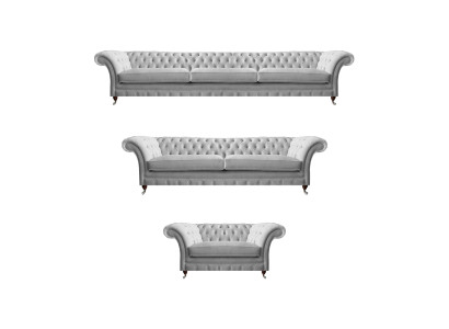 Witte Chesterfield banken designer driezits luxe 2-zits fauteuil